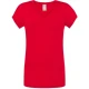 T-SHIRT JHK SICILIA SCOLLO V DA DONNA IN COTONE MANICHE CORTE rosso