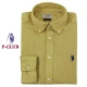 CAMICIA UOMO MANICA LUNGA P-CLUB 100% LINO REGULAR FIT COLLETTO BOTTON DOWN giallo ocra