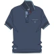 POLO UOMO BE BOARD 29 COTONE PIQUET TASCHINO 3 BOTTONI BORDI A CONTRASTO cobalto