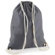 BORSA SACCA COTONE CHIUSURA E SPALLINE CORDONE A CONTRASTO antracite