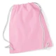 BORSA SACCA COTONE CHIUSURA E SPALLINE CORDONE A CONTRASTO rosa davanti