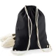 BORSA SACCA COTONE CHIUSURA E SPALLINE CORDONE A CONTRASTO nero