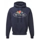 FELPA FRUIT OF THE LOOM CON TASCONE A MARSUPIO E CAPPUCCIO blu navy