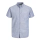 CAMICIA UOMO MEZZA MANICA MISTO LINO PRODUKT DYLAN azzurro