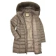 GIUBBOTTO LUNGO DONNA CAPPUCCIO ECOPELLICCIA ARMIDA VIRGINIA BLU aperto