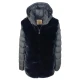 GIUBBOTTO ECOPELLICCIA CAPPUCCIO REMOVIBILE MAGDA VIRGINIA BLU