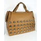 BORSA PELLE CON BORCHIE