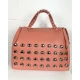 BORSA PELLE CON BORCHIE