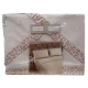 COMPLETO LENZUOLA COTONE MATRIMONIALE CON VOLANT PRIMAVERA ROSE CAREZZE ROSA