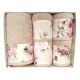 SET 5 PEZZI SPUGNA 2 ASCIUGAMANI + 2 OSPITE + 1 TELO BAGNO DIGITALE FLOWER HELEN SABBIA