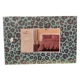 COPRIPIUMINO MATRIMONIALE COTONE LEOPARD LINEA ORO CELESTE