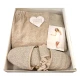 SET 4 PEZZI PAREO PANTOFOLE FASCIA SASSI HELEN SABBIA