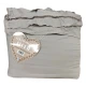 TRAPUNTINO MATRIMONIALE MICROFIBRA CON BORSA E VOLANT ELODIE PEZZOLI BEIGE