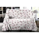 COPRITUTTO COTONE DISEGNO PEONIA QUADRIFOGLIO ROSA