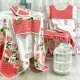 SET CUCINA ARREDO COTONE STAMPATO FLORA PREZIOSA