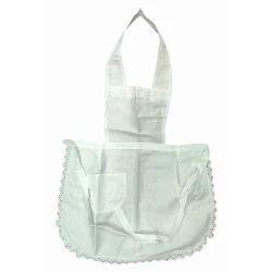 CONFEZIONE 6 PEZZI GREMBIULE INTERO PETTORINA COTONE PIZZO ALBERICA