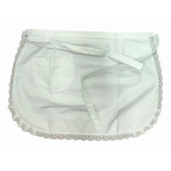 CONFEZIONE 6 PEZZI GREMBIULE A VITA CAMERIERA COTONE PIZZO ALBERICA