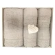 SET 5 PEZZI SPUGNA 2 ASCIUGAMANI + 2 OSPITE + 1 TELO BAGNO VALENTINA HELEN GRIGIO