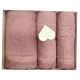 SET 5 PEZZI SPUGNA 2 ASCIUGAMANI + 2 OSPITE + 1 TELO BAGNO VALENTINA HELEN ROSA