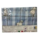 COMPLETO LENZUOLA FLANELLA PECORE SCOZZESE MONT BLANC LOVELY HOME RETRO AZZURRO