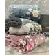 PLAID PILE AGNELLATO STAMPATO SUPER SOFT FIORI LICIA LINEA ORO