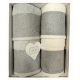 SET SPUGNA 2 ASCIUGAMANO + 2 OSPITE DIGITALE BASIC SASSI HELEN PANNA GRIGIO