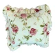 COPPIA FEDERA CUSCINO ARREDO 42X42CM MICROFIBRA DOPPIO VOLANT ROSES ART DECO'