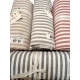 COPRITUTTO COTONE TINTO IN FILO RIGA FINE ONDA BLU