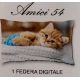 FEDERA CUSCINO COTONE DIGITALE AMICI GATTO 54 IMBERTI