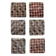 CONFEZIONE 6 PEZZI CUSCINI JACQUARD PER SEDIE ALETTE SCACCHI EUROTEX