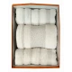 SET 5 PEZZI SPUGNA 2 ASCIUGAMANI + 2 OSPITE + 1 TELO BAGNO JACQUARD SMITH BESANA VANIGLIA