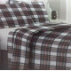 COMPLETO LENZUOLA FLANELLA SCOZZESE ROSSO VERDE MONT BLANC LOVELY HOME