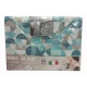 COMPLETO LENZUOLA FLANELLA BOLLE MONT BLANC LOVELY HOME AZZURRO