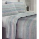 COMPLETO LENZUOLA FLANELLA RIGHE STRIATO MONT BLANC LOVELY HOME