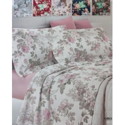 PARURE COPRIPIUMINO FLANELLA MATRIMONIALE ORO STILE IMBERTI