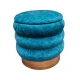 POUF CILINDRO CON CONTENITORE 38X38X38CM CINIGLIA NORA LINEA ORO BLU