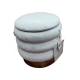 POUF CILINDRO CON CONTENITORE 38X38X38CM CINIGLIA NORA LINEA ORO NATURALE