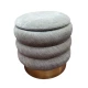 POUF CILINDRO CON CONTENITORE 38X38X38CM CINIGLIA NORA LINEA ORO TORTORA
