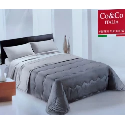TRAPUNTA INVERNALE MATRIMONIALE MICROFIBRA TINTA UNITA BICOLORE COCCOLA CO&CO