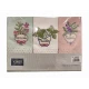 3 PEZZI STROFINACCI SPUGNA COTONE RICAMATO HERBARIUM MENTA COKE VINGI