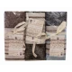 3 PEZZI COMPLETO LENZUOLA MATRIMONIALE COTONE PERCALLE RIGATO HOME SWEET HOME