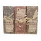 3 PEZZI COMPLETO LENZUOLA MATRIMONIALE COTONE PERCALLE FOGLIOLINE HOME SWEET HOME