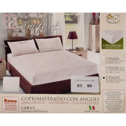 COPRIMATERASSO SANITARIO MATRIMONIALE CON ANGOLI RAME EG