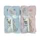 COPPIA SPUGNA ASCIUGAMANO + OSPITE RICAMATO FRIENDS CANE GATTO MELANGIO