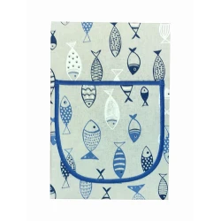 COPPIA GREMBIULE PETTORINA PESCI BLU MIROS PEZZOLI