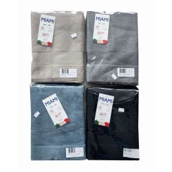 SET ASCIUGAMANO + OSPITE SPUGNA 600GR/MQ TINTA UNITA JACQUARD MIAMI COGAL