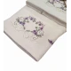 SET SPUGNA RICAMATO ASCIUGAMANO + OSPITE ROMANTICA CUORE FIOCCO LILLA PEZZOLI