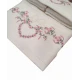 SET SPUGNA RICAMATO ASCIUGAMANO + OSPITE ROMANTICA CUORE FIOCCO ROSA PEZZOLI