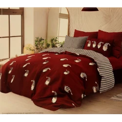 PARURE COPRIPIUMINO MATRIMONIALE COTONE HOBBIT ROSSO DAUNEX