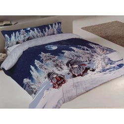 COPRIPIUMINO MATRIMONIALE COTONE DIGITALE GNOMI BOSCO PEZZOLI